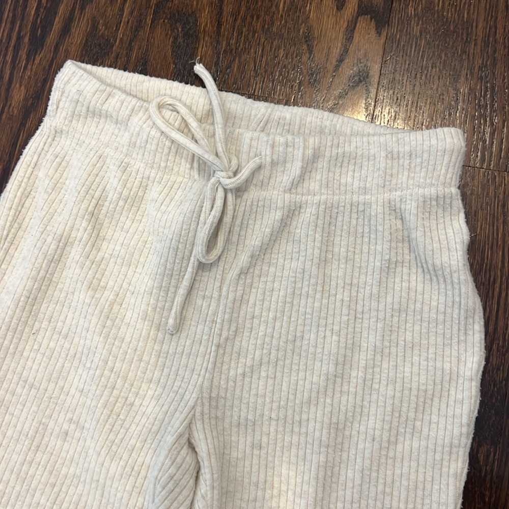 Aritzia Cream Flared Drawstring Pants - image 2